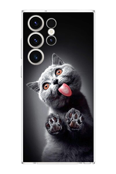 PrintiFy 1mm Slim Fit Kedi 2 050C Printed Transparent Case Compatible with Sa...