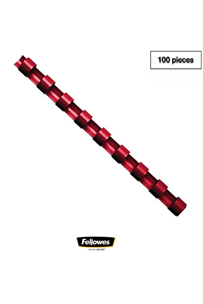 Fellowes Set 100 spire inele plastic 6 mm rosu pentru legat documente A4 pana...