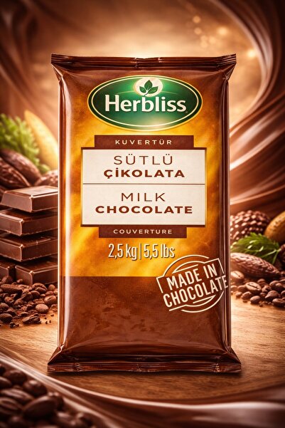 Herbliss Altınmarka Sütlü Kuvertür Çikolata 2.5kg