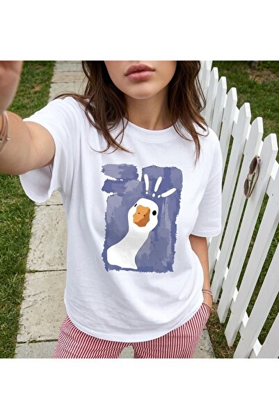 Velostra Women's Ördek Printed Oversized Comfortable Daily Use Combed Cotton ...