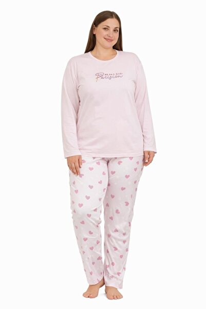 Pemilo Women's 20755 Large Size Long Sleeve Milan Pajama Set