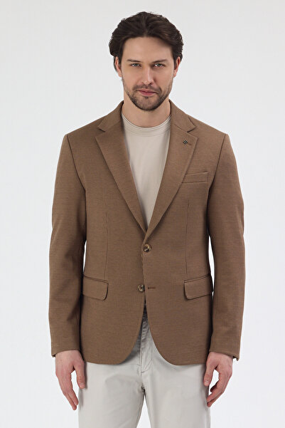 Frappoli Jachetă sport din țesătură elastică Camel pentru bărbați Yumas mater...