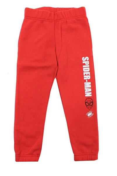 Disney Spiderman Boys' Training Pants, Polyester, With Great Power, Spider, Red