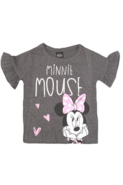 Minnie Mouse Tricou de fete, din bumbac, cu fundă, gri