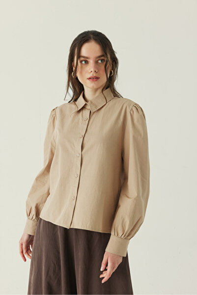 ZÜLAYS Basic Poplin Gömlek Bej