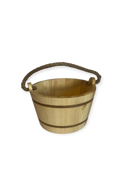 OEM Wooden Bucket with Rope Handle for Sauna