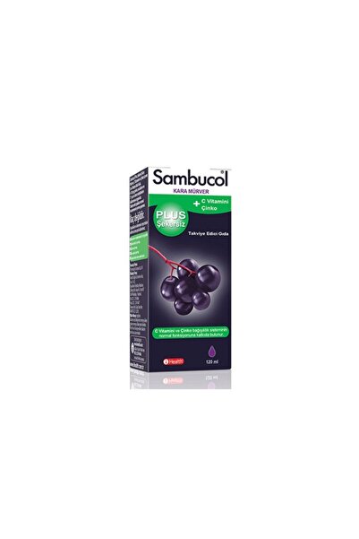 Sambucol Plus Şekersiz Şurup 120 ml Kara Mürver, C Vitamini ve Çinko İçeren T...