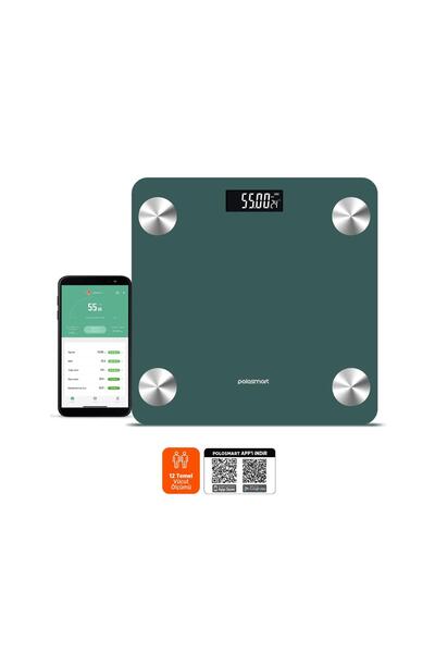 Polosmart PSC84 Pilli Bluetooth Vücut Analizli Yağ Kas Su Ölçer Hassas Akıllı...