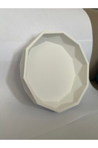 LİNKA3D White Corner Bowl - Decorative Bowl 15 cm (3D Print - Sturdy)