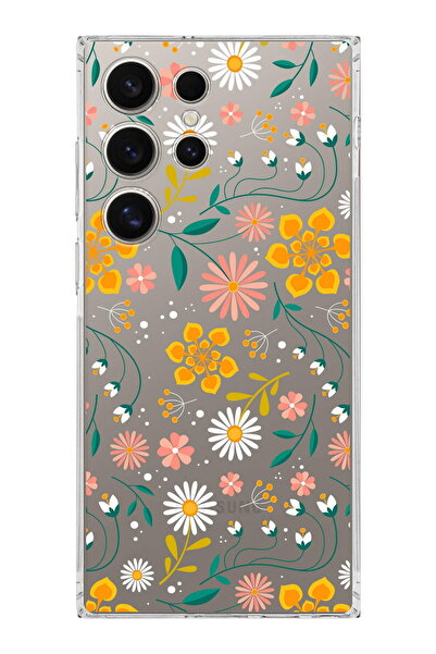 PrintiFy Samsung S26 Ultra Compatible Camera Protected Flower Design Transpar...