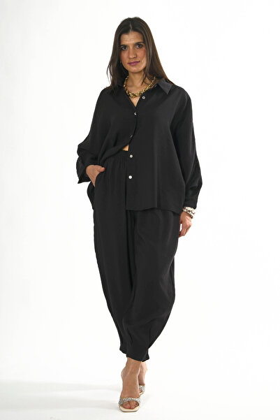 ABBRA Women's Elastic Waist Slouchy Modal Set