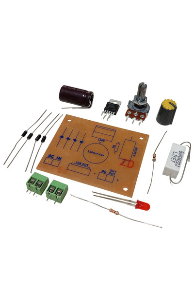 Devre Dünyası L200 ile DC 3-36V Ayarlı Güç Kaynağı Kendin Yap Hobi Devresi DIY Lehimleme Kiti - Demonte(Montesiz)