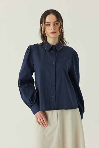 ZÜLAYS Basic Poplin Gömlek Lacivert