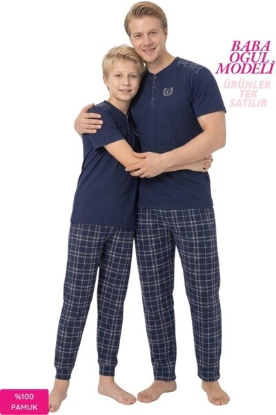 Tarık Otac Sin Model-3 Gumbi Sa deznom 100% pamuk Pamučni džersej Pidžama sa ...