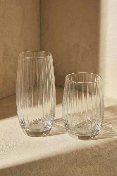 Soley Water |   Crystal Glass Soft Drink Glass Set |   12 Pieces |   Long & S...