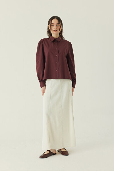 ZÜLAYS Basic Poplin Gömlek Bordo