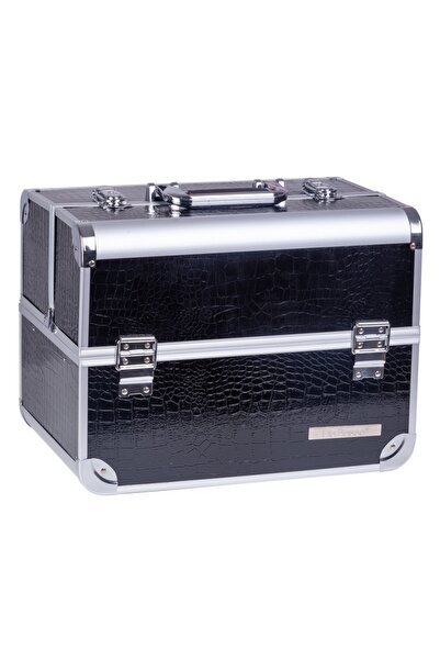 Lila Rossa Makeup bag for cosmetics, Lila Rossa, medium with flap and key, bl...