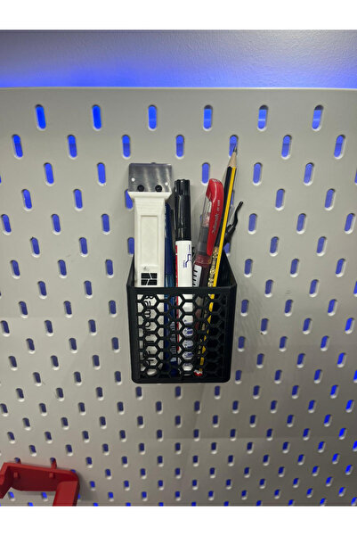 DU&ER Skadis Compatible Hexagon Cube Organizer – Pegboard Wall Panel Mini She...