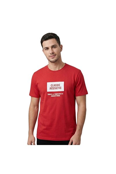 trender Aesthetıc Muška O-izrez T-shirt Klasična Crvena