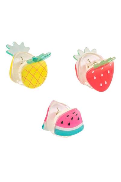 OEM Clame Par Pepene Verde Ananas Capsuna Glitter pentru Copii 3cm - 3buc