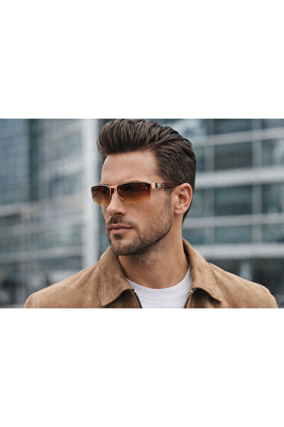 Révano Premium Retro Half-Rim Sunglasses for Men | UV Protection | Lightweigh...