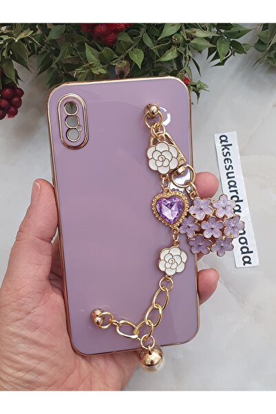 Aksesuarda Moda حافظة ليزر مزينة بالزهور متوافقة مع آيفون X - XS