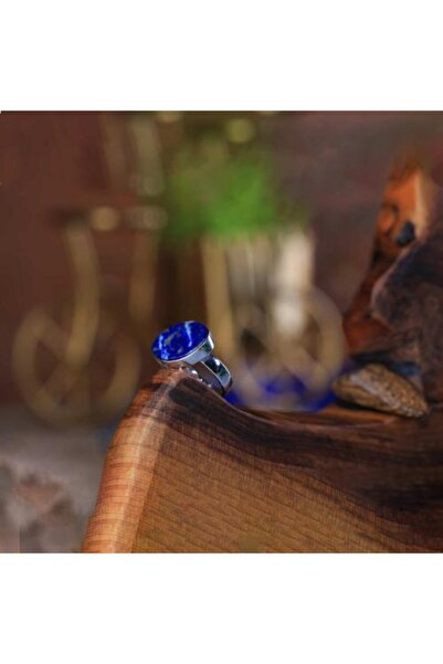 Shaka Khatam Royal Silver Ring with Blue Star Stone 925 Sterling