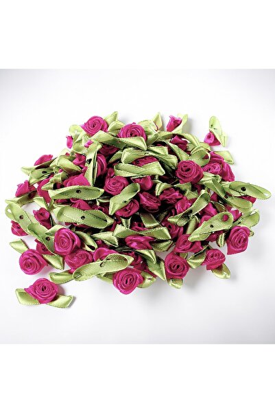 Armada 10 Pieces of Mini Decorative Satin Ribbon Rose Flowers (2.5 cm) (Plum)