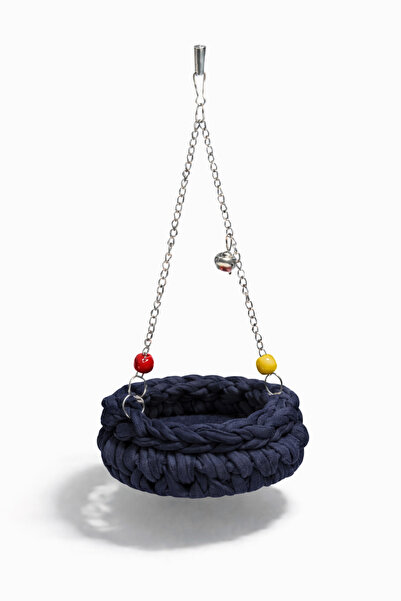 Papağanhane Lacivert Kuş Hamak Salıncağı – Muhabbet Kuşu ve Küçük Kafes Kuşla...