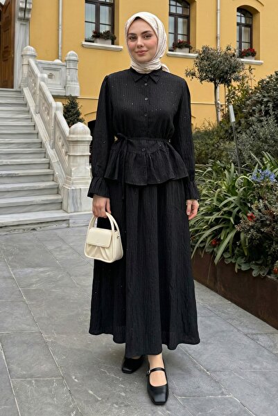 InStyle Double Black Suit with Sequined Shirt