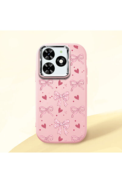 ucuc حافظة سيليكون وردية اللون متوافقة مع هاتف Infinix Smart 8/8 Pro مع حماية...