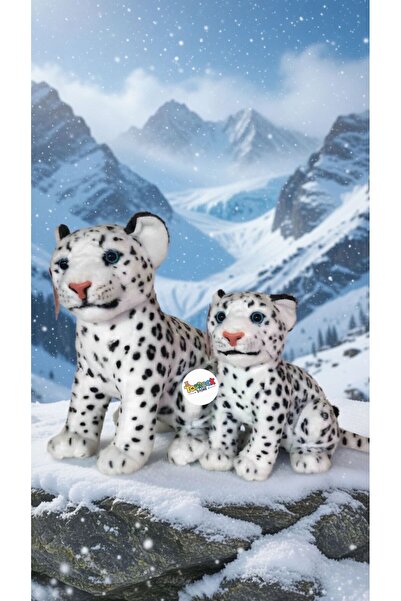 TOPROCKSTORE Sevimli Anne Baba ve Yavrusu Leopar Kaplanlar Peluş Oyuncak Gerç...