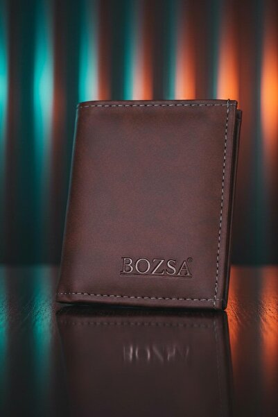 TESBİHKENTİ Brown Classic Model Card Holder and Para Wallet