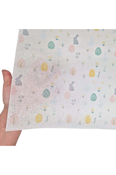 Papette Set 50 buc Hârtie de mătase model Paște Grey Bunny & Pastel Eggs 28g ...