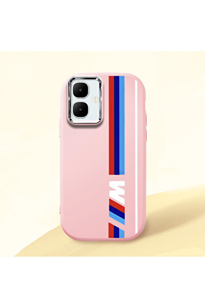 ucuc حافظة سيليكون وردية متوافقة مع هاتف Infinix Smart 10 مع حماية للكاميرا م...