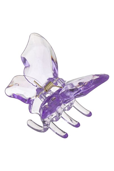 OEM Lilac Crystal Butterfly Hair Clip for Women 8cm