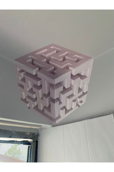 Pi Papers 3D Cube Wall Sticker Illusion Wall Decor – Non-Adhesive Static Cling Smart Paper Wall Poster