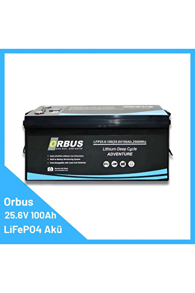 ORBUS 25.6V 100Ah Solar & Marin & Karavan LiFePO4 Lityum Akü