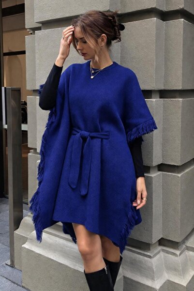 yardıtekstil triko panço şık kemerli premium