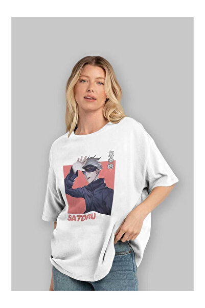 LAYORA Satoru Gojo 2 Anime Pre Printed Oversized T-Shirt Men Women