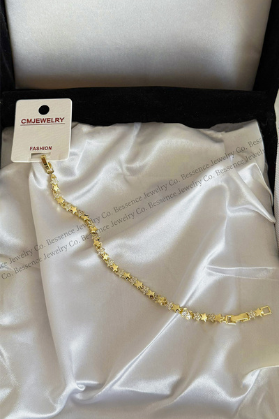 Bessence Jewelry Co CM Jew VIP Minimal Eternal Yıldız 14K Gold Zirkon Taşlı Ç...
