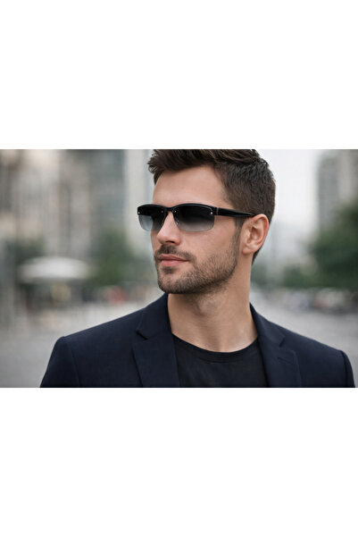 Révano Premium Retro Half-Rim Sunglasses for Men | UV Protection | Lightweigh...