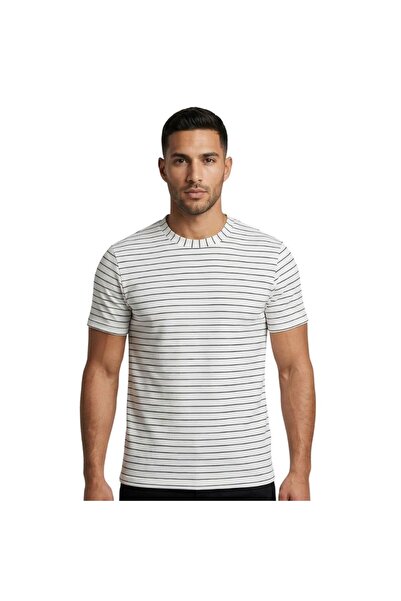 trender Prugasto O-izrez muška T-shirt Ottoban bela