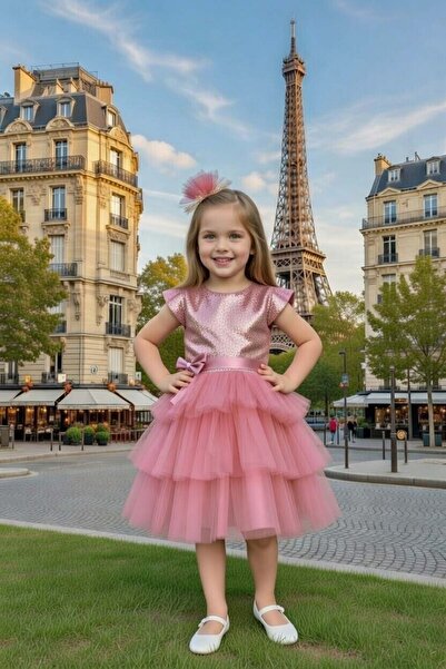 Riccotarz Girl's Chest Sequin Embroidered Skirt Layered t Tulle Ü İçi as Line...