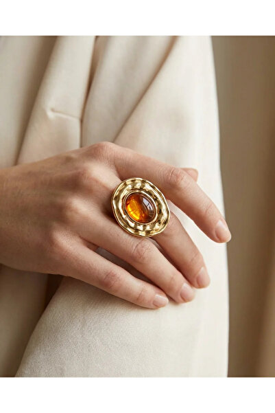 Dorvina Brass Tarnish Resistant Jewelry Gold Color Brown Stone Oval Hare Vint...