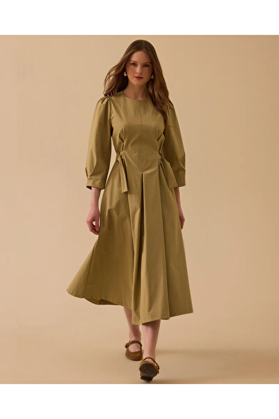 SEÇİL Bel Ayarlamalı Midi Elbise