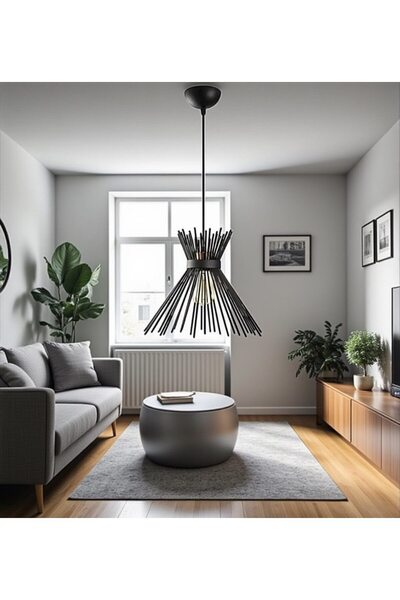 Allians Modern Siyah Kirpi Avize, Şık ve Şık Mutfak Dekoru