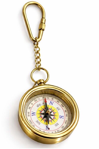 hediye sandalı Brass Nostalgic Compass Keychain