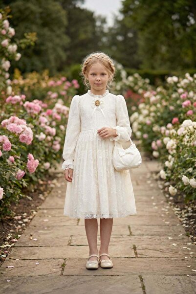 Pamina Κλασικό φόρεμα για κορίτσια Δαντέλα τεμαχίων και φόρεμα για πάρτι Τσάν...