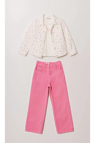 ALG Girls' Flower Printed Seasonal Stylish 3-Piece Combination Set